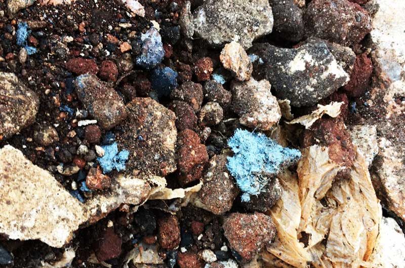 asbestos containing material including blue asbestos illegally dumped